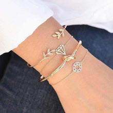 Load image into Gallery viewer, Tocona 4pcs/Set Fashion Bohemia Leaf Knot Hand Cuff Link Chain Charm Bracelet Bangle for Women