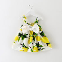 Load image into Gallery viewer, Sleeveless Big Bow Cute Multi color Summer New Girl Clothes Stripes