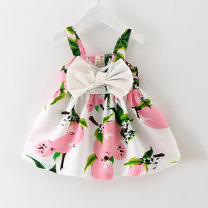 Sleeveless Big Bow Cute Multi color Summer New Girl Clothes Stripes