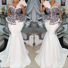 Load image into Gallery viewer, Nigerian Evening Dresses Mermaid Long Elegant abendkleider Evening Gowns Pleat Lace Ruffles Robe De Soiree abiye robe longue