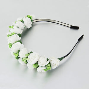 Floral Headband Flower Garland Wedding Prom Head Wrap Hair Accessories