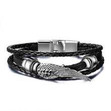 Load image into Gallery viewer, Lucky Vintage Men&#39;s Leather Bracelet Playing Cards Raja Vegas Charm Multilayer Braided Women