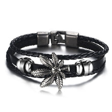 Load image into Gallery viewer, Lucky Vintage Men&#39;s Leather Bracelet Playing Cards Raja Vegas Charm Multilayer Braided Women