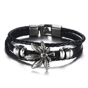 Lucky Vintage Men's Leather Bracelet Playing Cards Raja Vegas Charm Multilayer Braided Women