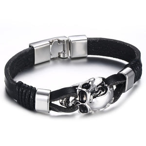 Lucky Vintage Men's Leather Bracelet Playing Cards Raja Vegas Charm Multilayer Braided Women