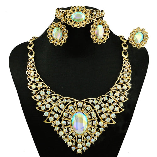 Gold stone jewelry sets for ladies Nigeria wedding