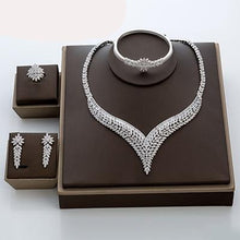 Load image into Gallery viewer, Hadiyana Trendy Sliver Color Zirconia Bride Wedding Jewelry Set