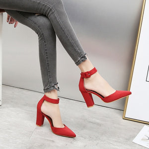 Pumps Women Shoes Sandal High Quality Flock Slip-On