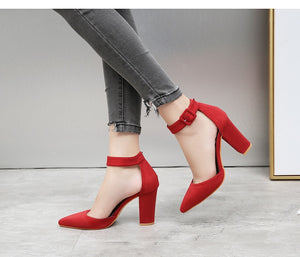 Pumps Women Shoes Sandal High Quality Flock Slip-On