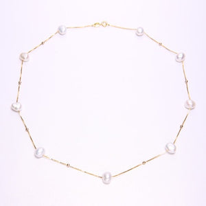 Sterling Silver Pearl Charm Necklace