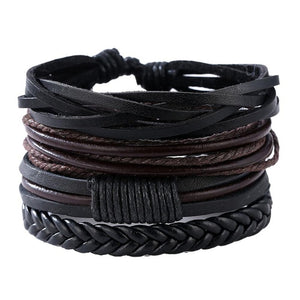 Retro Style Leather Bracelet Men's Bracelets For Men Pulseira Masculina Charm Jewelry Handmade Bracelet