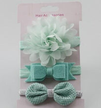 Load image into Gallery viewer, 3Pcs Baby Elastic flower headband  Infants accessories set photography