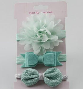 3Pcs Baby Elastic flower headband  Infants accessories set photography