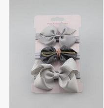 Load image into Gallery viewer, 3Pcs Baby Elastic flower headband  Infants accessories set photography