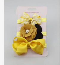 Load image into Gallery viewer, 3Pcs Baby Elastic flower headband  Infants accessories set photography