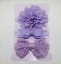 Load image into Gallery viewer, 3Pcs Baby Elastic flower headband  Infants accessories set photography