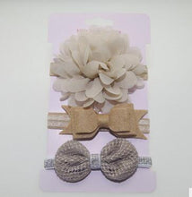 Load image into Gallery viewer, 3Pcs Baby Elastic flower headband  Infants accessories set photography