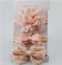 Load image into Gallery viewer, 3Pcs Baby Elastic flower headband  Infants accessories set photography