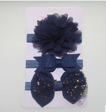 Load image into Gallery viewer, 3Pcs Baby Elastic flower headband  Infants accessories set photography