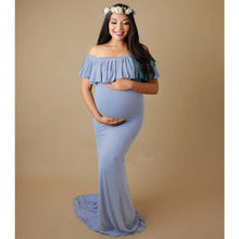 Load image into Gallery viewer, Shoulderless Maternity Photography Props Pregnancy Dress.