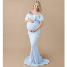 Load image into Gallery viewer, Shoulderless Maternity Photography Props Pregnancy Dress.