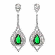 Load image into Gallery viewer, Luxurious and exaggerated pear-shaped zircon earrings, female/girl wedding party fashion jewelry.ER-217