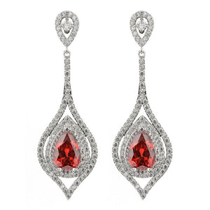 Luxurious and exaggerated pear-shaped zircon earrings, female/girl wedding party fashion jewelry.ER-217