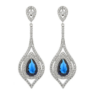 Luxurious and exaggerated pear-shaped zircon earrings, female/girl wedding party fashion jewelry.ER-217