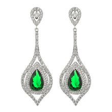 Load image into Gallery viewer, Luxurious and exaggerated pear-shaped zircon earrings, female/girl wedding party fashion jewelry.ER-217