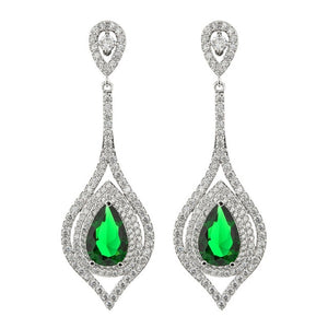 Luxurious and exaggerated pear-shaped zircon earrings, female/girl wedding party fashion jewelry.ER-217