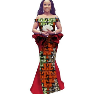 African Dress Dashiki Bazin Riche Dress Casual Summer Sleeveless Maxi Dress Print Dashiki Fabric Women African Clothing WY1566