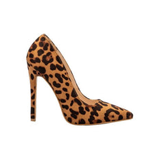 Load image into Gallery viewer, Women Shoes Red Flock Slip-On Shallow Pointed Toe High Heels Pump