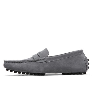 Leather Shoes Men Warm Fur Plush Flats Driving Shoes