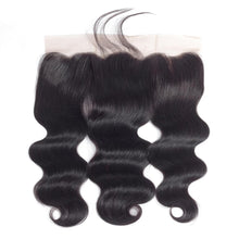 Load image into Gallery viewer, Allrun Body Wave Bundles With Frontal with Brazilian Hair Weave Bundles Non Remy Human Hair Bundles With Closure Hair Extensions