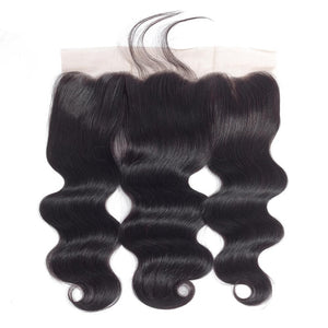 Allrun Body Wave Bundles With Frontal with Brazilian Hair Weave Bundles Non Remy Human Hair Bundles With Closure Hair Extensions