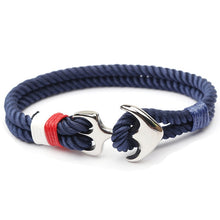 Load image into Gallery viewer, HOMOD 2019 Hot Stainless Steel Anchor Bracelets Men Nautical Survival Rope Chain