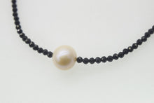 Load image into Gallery viewer, freshwater pearl white round  and black spinel chocker necklace  16.5inch  wholesale beads nature FPPJ woman 2018