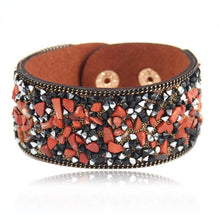 Load image into Gallery viewer, Stone Beacelets For Women Wrap Cuff Slake Leather Bracelets