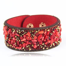 Load image into Gallery viewer, Stone Beacelets For Women Wrap Cuff Slake Leather Bracelets