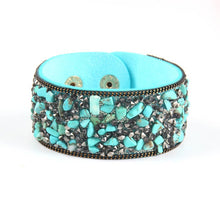 Load image into Gallery viewer, Stone Beacelets For Women Wrap Cuff Slake Leather Bracelets