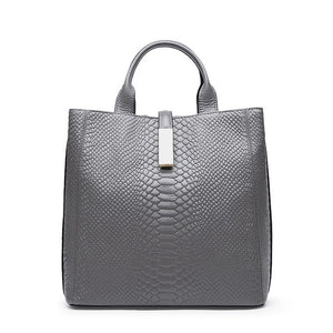 Luxury High Quality Genuine Leather Women's Bag Crocodile-head Embossing Cowhide Leather Handbag Large Capacity Shoulder Bag
