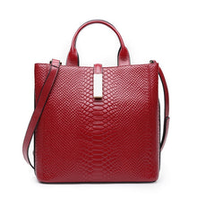 Load image into Gallery viewer, Luxury High Quality Genuine Leather Women&#39;s Bag Crocodile-head Embossing Cowhide Leather Handbag Large Capacity Shoulder Bag