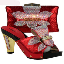 Load image into Gallery viewer, Women Shoes and Bag Set In Italy Red Color Italian Shoes