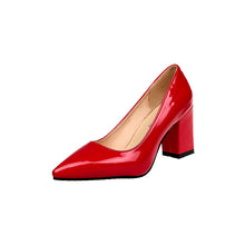 Load image into Gallery viewer, 2018 New Women Pumps Black High heels 7.5cm Lady Patent leather Thick with Autumn Pointed Single Shoes Female Sandals Big 33-43
