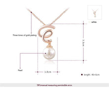 Load image into Gallery viewer, Women Simple Rose Gold Plated Single Pearl design jewelry set