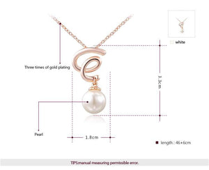 Women Simple Rose Gold Plated Single Pearl design jewelry set