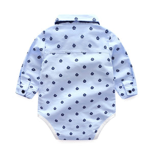 New Baby Boys Gentleman Formal Suit Long Sleeve Romper