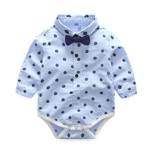 New Baby Boys Gentleman Formal Suit Long Sleeve Romper