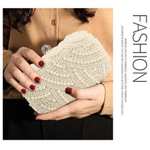 Load image into Gallery viewer, 100% Hand made Luxury Pearl Clutch bag