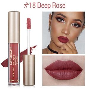 SACE LADY Matte Lipstick Makeup 23 Color Liquid Lipstick Red Nude Lip